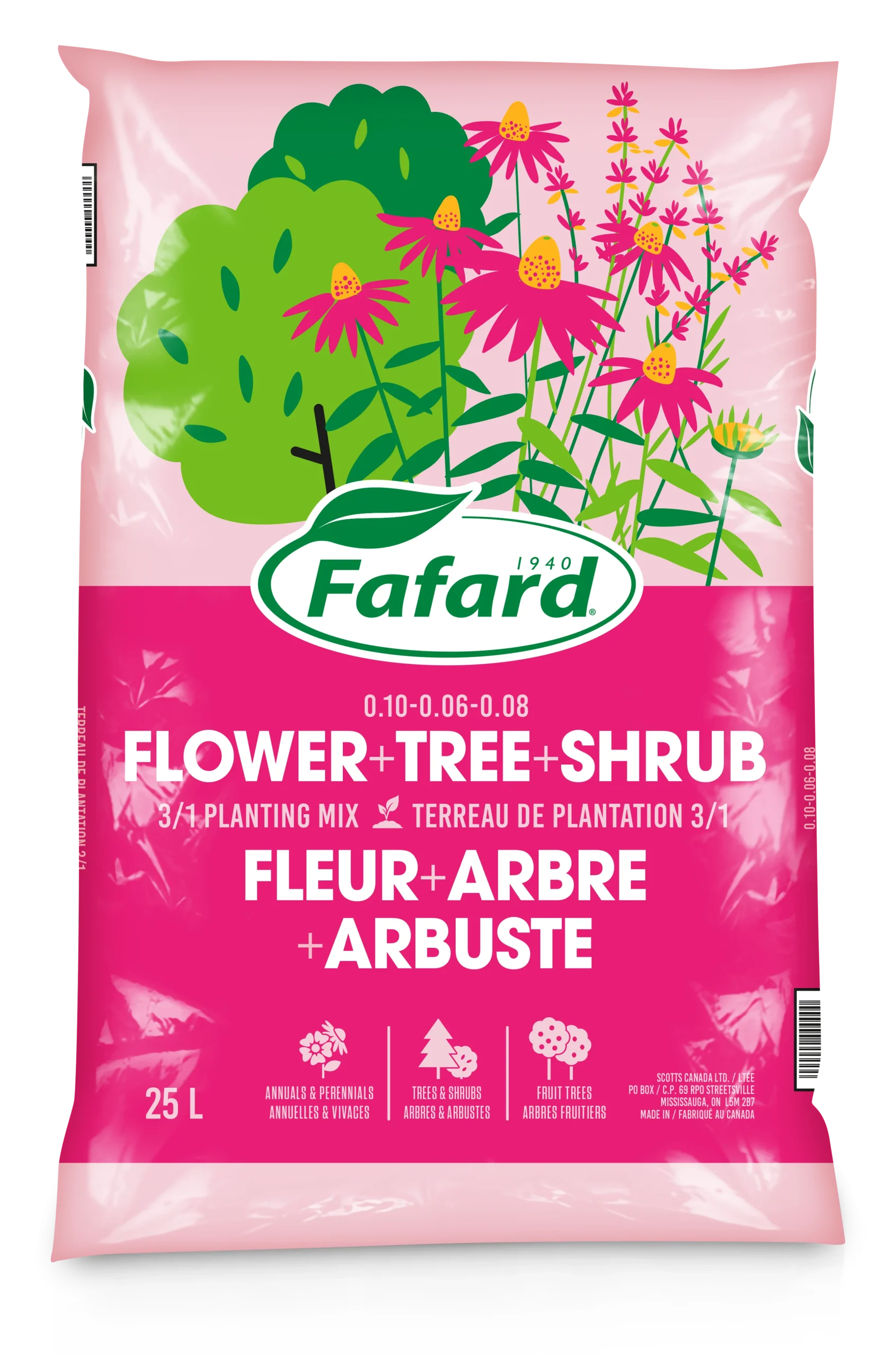 Terreau 3/1 pour FLEURS, ARBRES ET ARBUSTES de Fafard