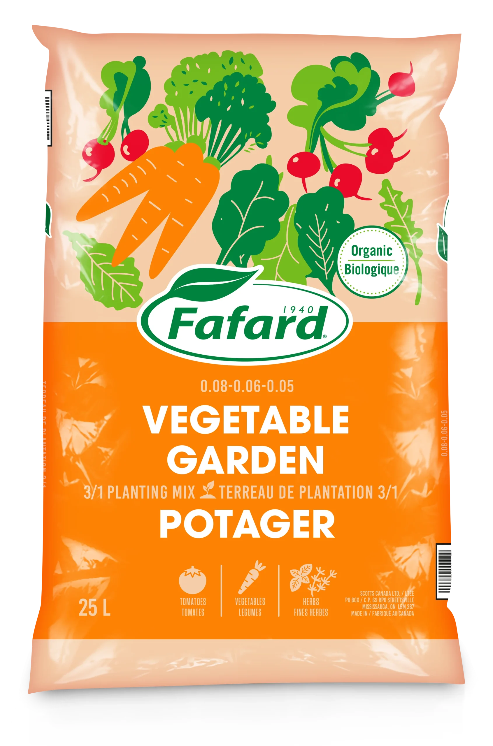 Terreau 3/1 pour POTAGER JARDIN ET LÉGUMES de Fafard