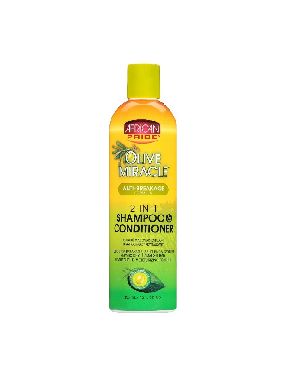 African Pride Olive Miracle 2 in 1 Shampoo & Conditioner 12oz