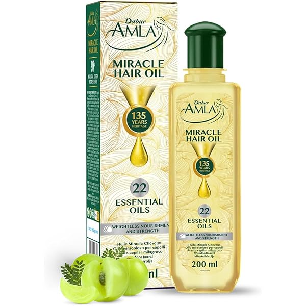 Dabur Amla Miracle Oil – 200 ml | Infusée avec 22 huiles essentielles ayurvédiques