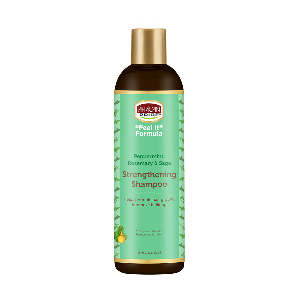 African Pride Feel It Formula Peppermint & Rosemary Strengthening Shampoo 12oz