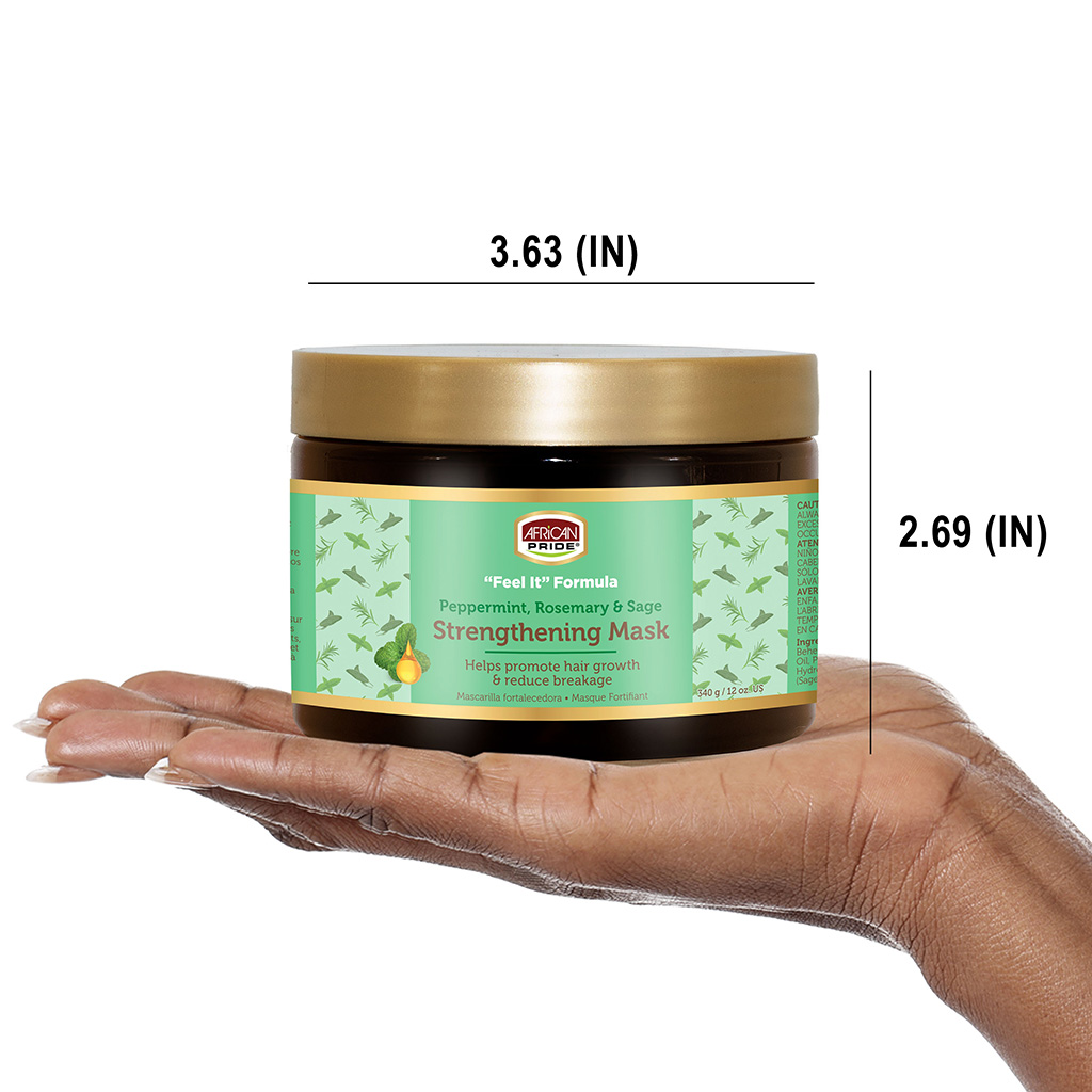 African Pride Feel It Formula Peppermint & Rosemary Strengthening Mask 12oz – Image 4