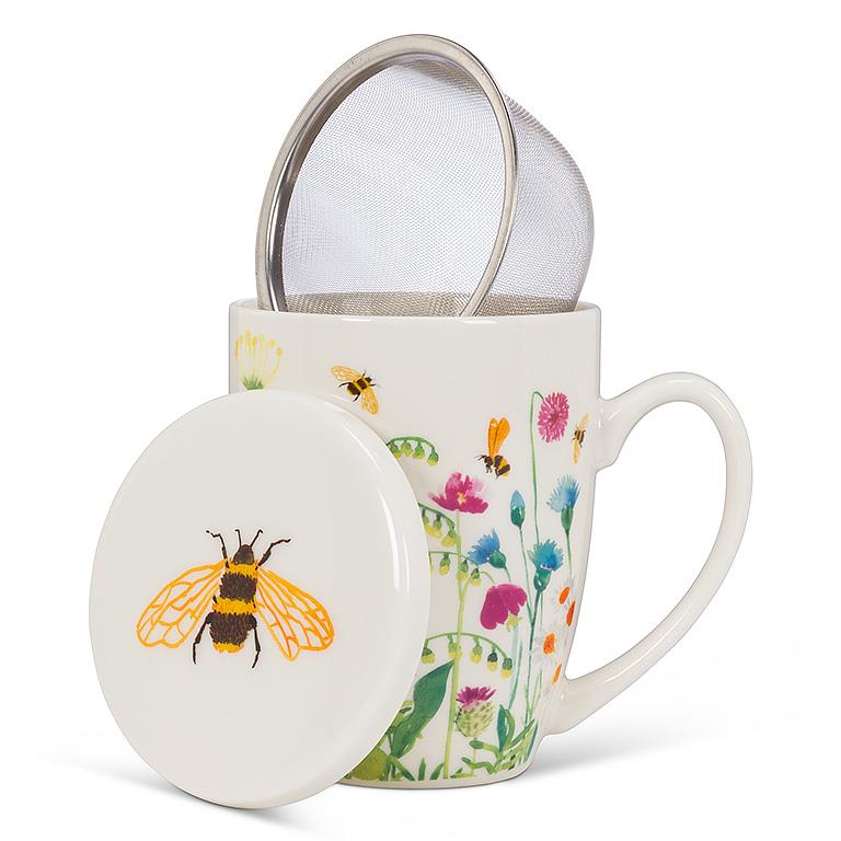 Tasse avec passoire couverte Jardin d'abeille