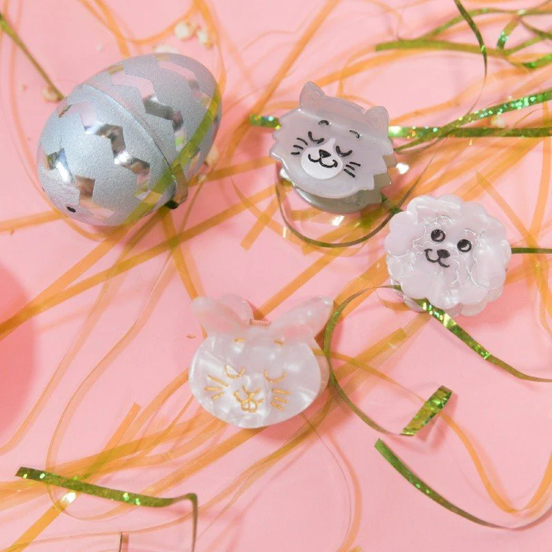 Mini griffe à cheveux chat gris – Image 4