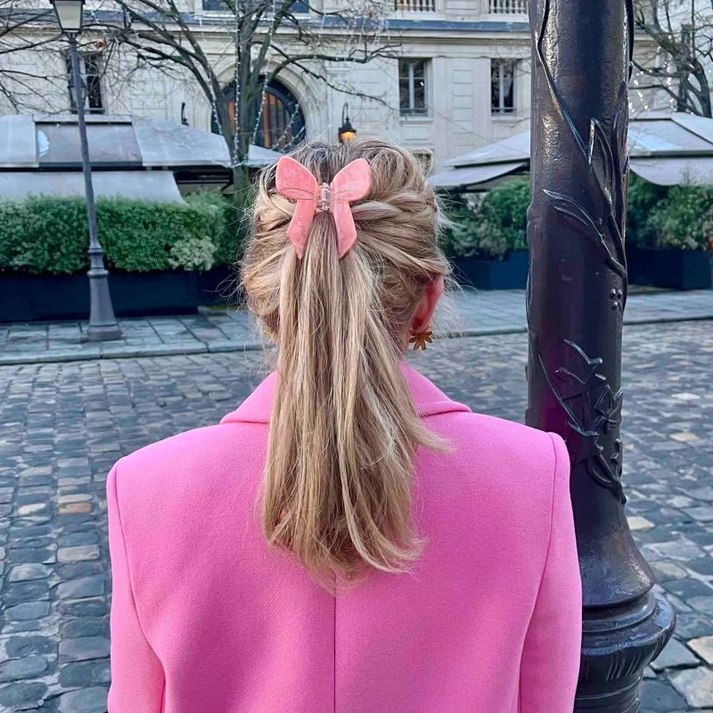 Griffe à cheveux avec nœud rose – Image 3