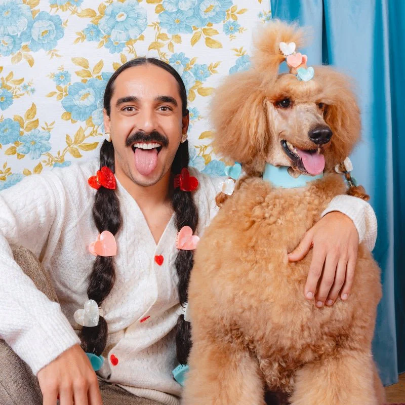 Griffe à cheveux coeur blanc – Image 4