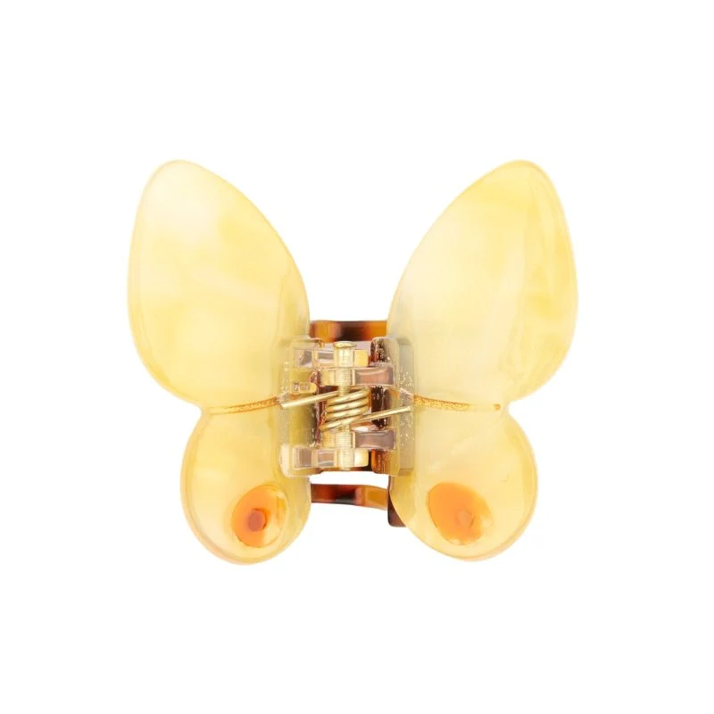 Mini griffe à cheveux papillon jaune
