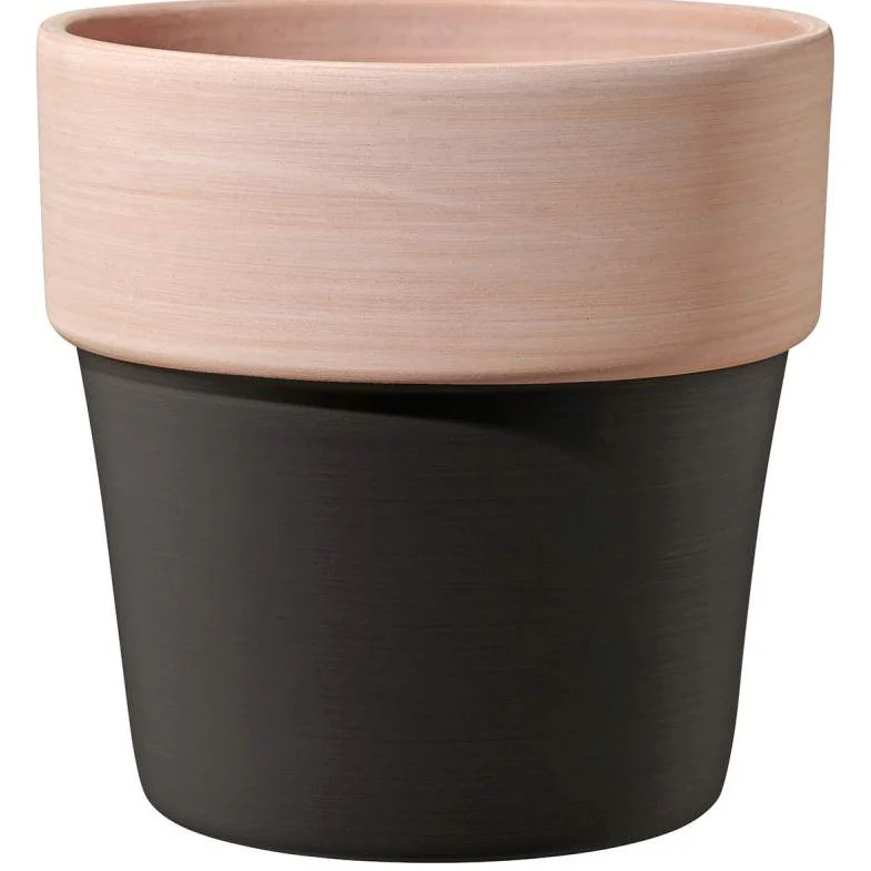 Pot lissabon noir et terracotta, mat