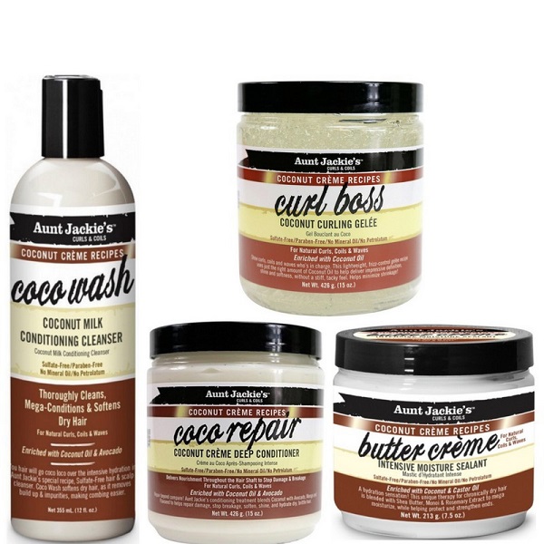 Gamme Coconut Crémé Recipes Programme Cheveux Sec Et Abîmés Aunt Jackie’s ( 4 Produits )