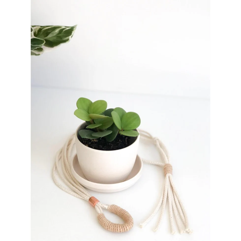 Macramé et Mini pot avec soucoupe