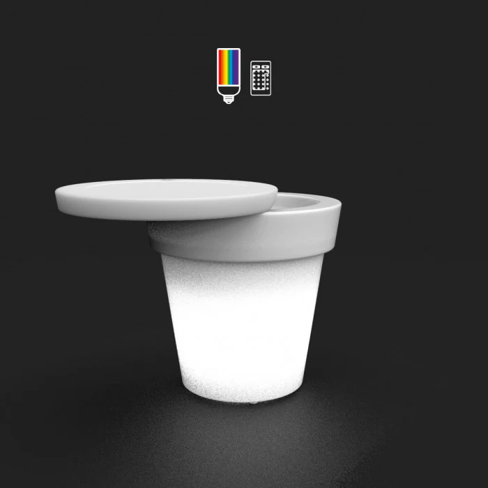 Table Tchin Lux - Blanc, Lumière DEL 16 couleurs